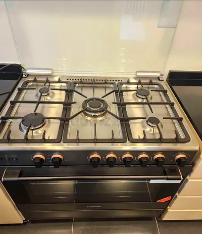 Free Delivery- Toshiba Latest Model 5-Burner Full Gass With Fan Oven Cooking Range 90x60 CM