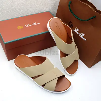 Loro Piana Master Copy beige leather slide sandals - like new, size (please ask for size)