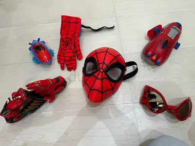 Kids Spiderman Mask and Toy Vehicles Set (Used)