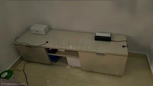 Light wood coffee table with lower shelf - good condition and TV unit
