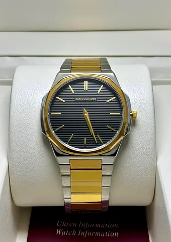 Patek Philippe Two-Tone Mens Watch with Black Dial