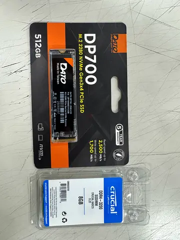 DATO 512GB M.2 NVMe SSD and Crucial 8GB DDR4 RAM Bundle