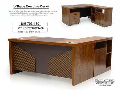 Brand New L-Shape Executive Office Desk For Sale