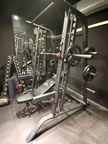 Smith Machine / Power Rack with Barbell and Weight Plates - Used