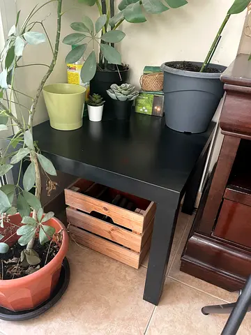 Simple Black Square Side Table - Good Condition