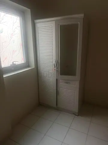 White Tall Wardrobe/Armoire with Mirror - Good Condition