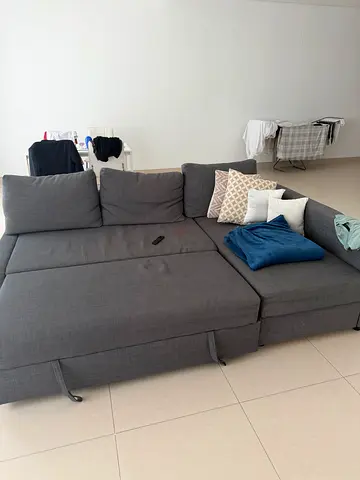Grey 3-seater L-shaped Sofa with Storage - Good Condition