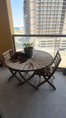 Wooden Garden Table - Cat Not Included!