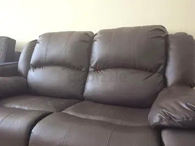 Dark Brown 2-Seater Recliner Leather Sofa