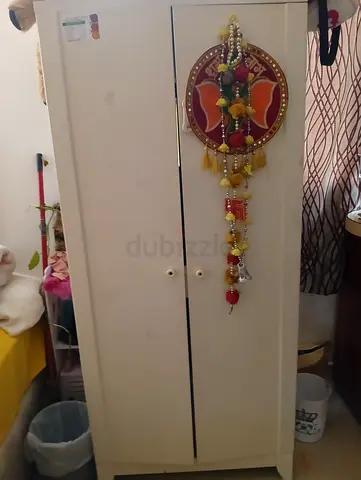 White 2-Door Wardrobe / Armoire - Compact and Practical