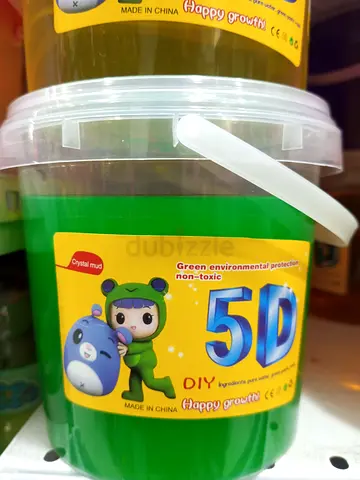 Green 5D Crystal Mud Slime Bucket - DIY Non-Toxic Play Putty