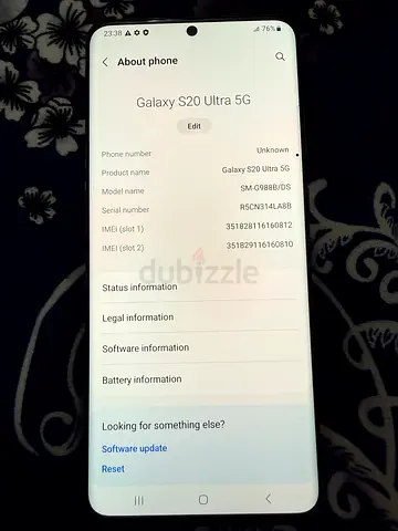 Samsung S20 ultra 128GB Ram 12GB Dual sim