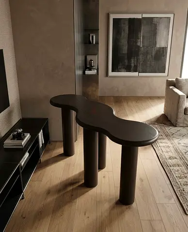 Modern Wavy Wooden Console Table