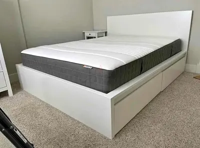 Ikea malm queen size bed frame with matters