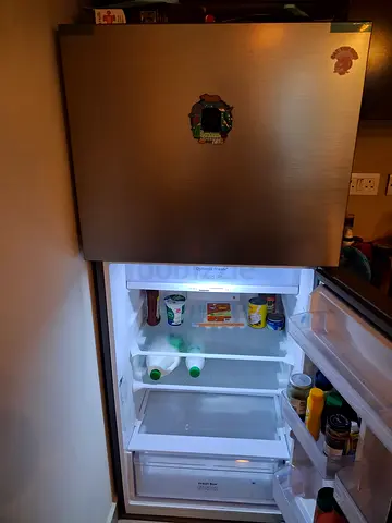 Samsung single-door refrigerator - compact stainless steel, excellent condition