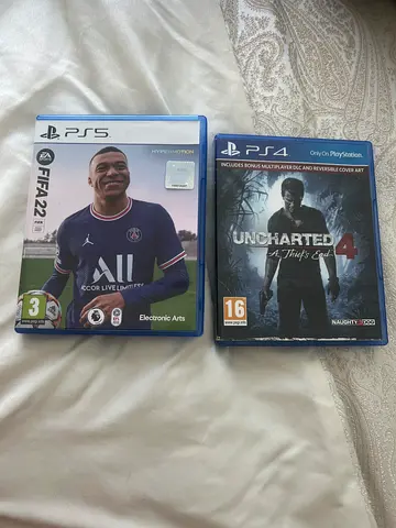 Uncharted 4  FIFA 22 (PS4) - Two Game Cases