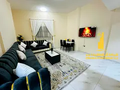 sea view. Luxurious two-bedroom apartment with a living room and balcony. Ajman Corniche. For monthl