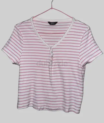 Max Womens Striped Short Sleeve Top