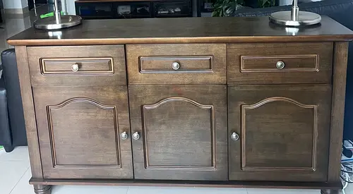 Solid Wood Sideboard / Console Cabinet with 3 Doors and 3 Drawers