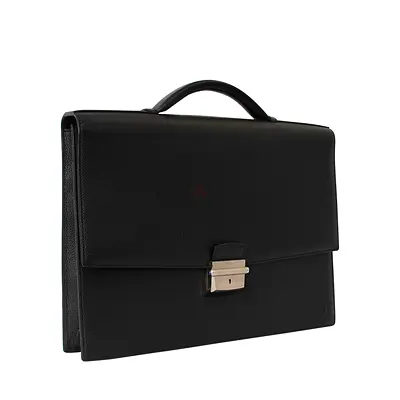 Cartier Pasha Mens Leather Briefcase with Authenticity Card, Info Booklet.