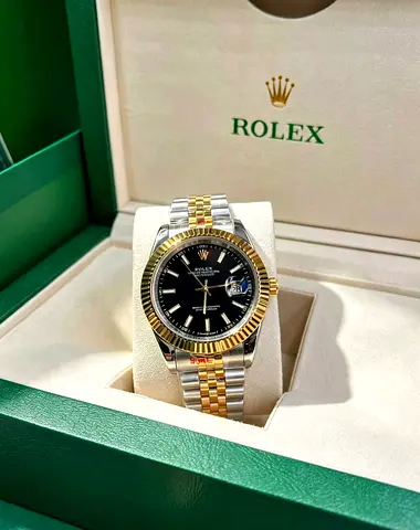 Rolex Datejust Two-Tone Oystersteel  Yellow Gold, Black Dial