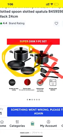 Tefal 4 Cookware Set (1 pot 2 pan 1 lit)
