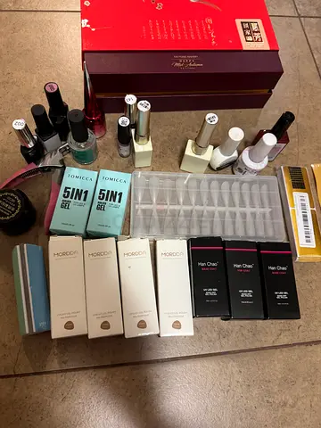 Gel nail polishes  manicure supplies — assorted brands, unused/opened