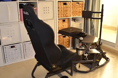 Obutto Race Simulator Complete Set w PS4 Pro, Thrustmaster T-GT wheel/pedal/shifter set and Monitor