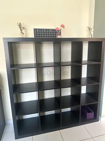 IKEA Kallax-style 5x5 Cube Shelf - Dark Brown, Good Condition。size 150x150