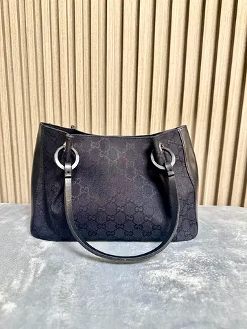 Preloved Black Gucci STYLE Monogram Shoulder Bag - Classic Medium Size