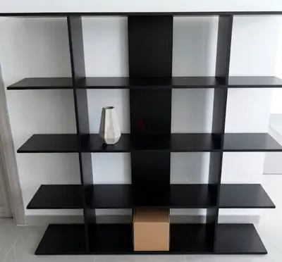 Black Modern Open Bookshelf / Display Unit - Excellent Condition