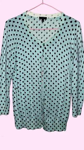 Talbots Polka Dot V-Neck Cardigan