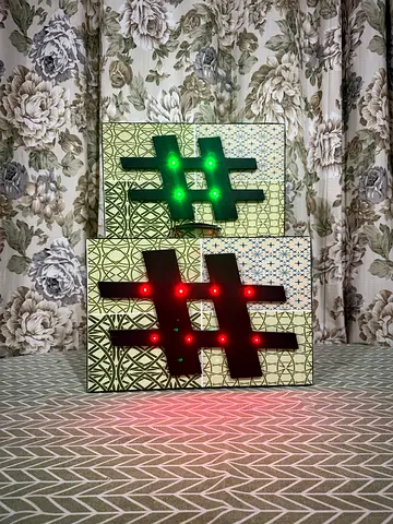 Pair of wooden retro led suit bag LED