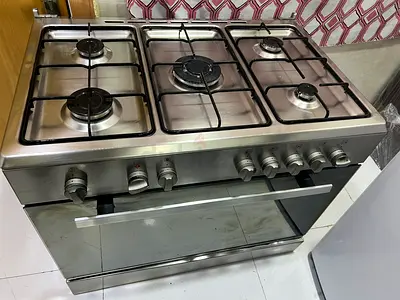 Stainless Steel 5-Burner Gas Range with Oven - Good Condition