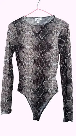 Topshop Snake Print Mesh Bodysuit