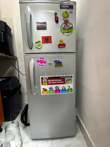 Geepas Silver Double-Door Refrigerator (new used for less than 2 months only)