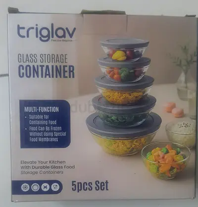 Glass storage container 5 pcs set