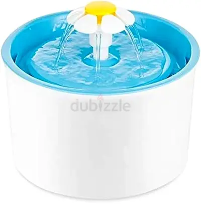 Automatic Flower Fountain Pet Water Dispenser (Blue/White) - 2L