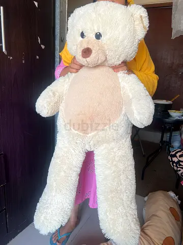 Large cream teddy bear plush - good condition