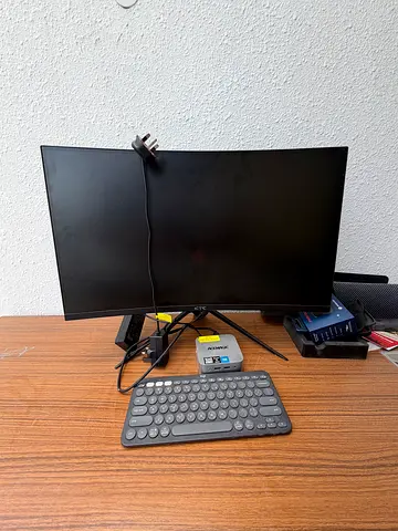28-inch Ultrawide Curved Monitor with Stand  intel desktop with intel i5 with 8GB RAM, 512 GB