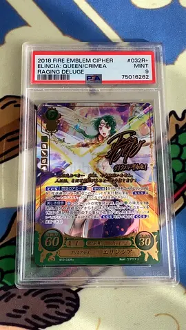 2018 Fire Emblem Cipher Elincia Raging Deluge PSA 9 Mint Signed Collectible Card