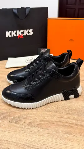 Hermes Bouncing Sneakers Crocodile Leather ‘Black/White’