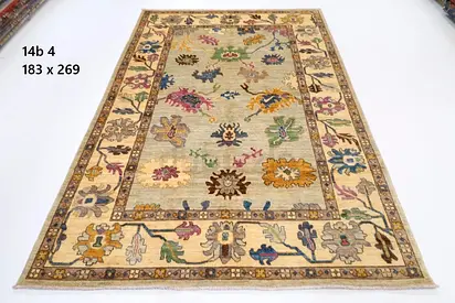6x9 Handwoven Oriental Rug with Floral Patterns 183x269 cm | living room rug office rug
