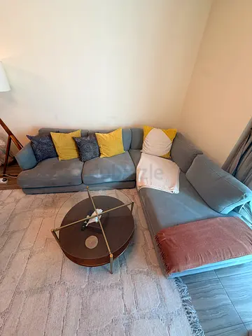 Westelm Grey L-shaped Sofa / Sectional in Good Condition