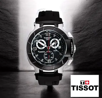 Tissot T-Race Mens Sport Watch - Black Dial, Rubber Strap