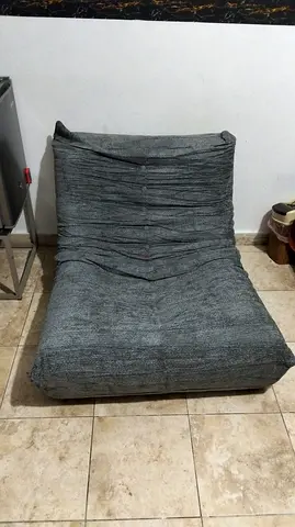 Single Grey Caterpillar Bean Bag Chair / Floor Chair