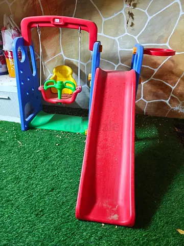 Kids Plastic Slide with Baby Swing - Indoor/Outdoor Playset