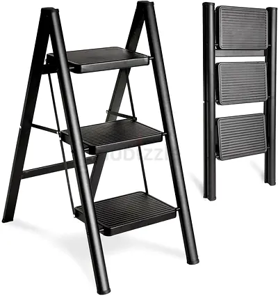 3-Step Folding Ladder / Step Stool – Black