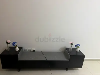 Minimalist Low TV Console/Stand with Side Storage