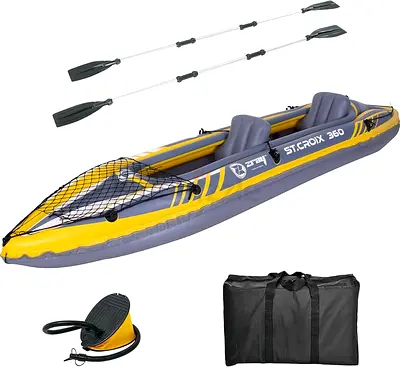 ZRay, St. Croix, Inflatable Kayak, Gray/Yellow, U, Unisex-Adult